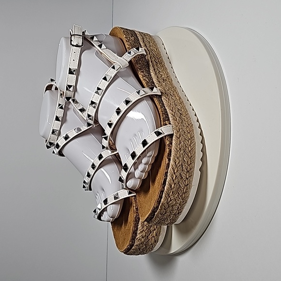 NWOT Steve Madden Kailee Espadrille Wedge Gladiator Platform Sandals White 11 - Picture 11 of 16